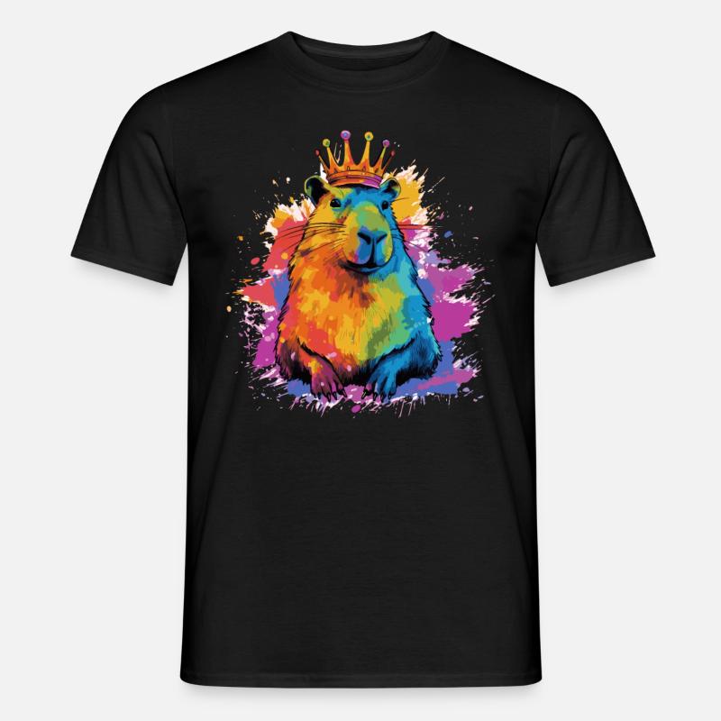 Capybara with crown capybara - Men’s T-shirt - black