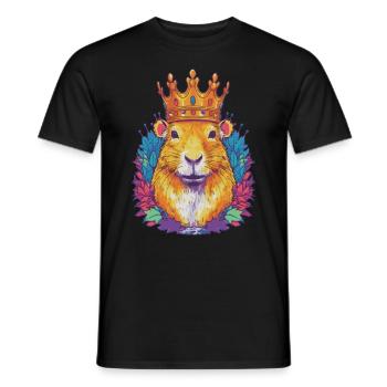 Capybara avec capybara couronne - T-shirt homme - noir - Devant - AI Model Male 178 light (178cm)