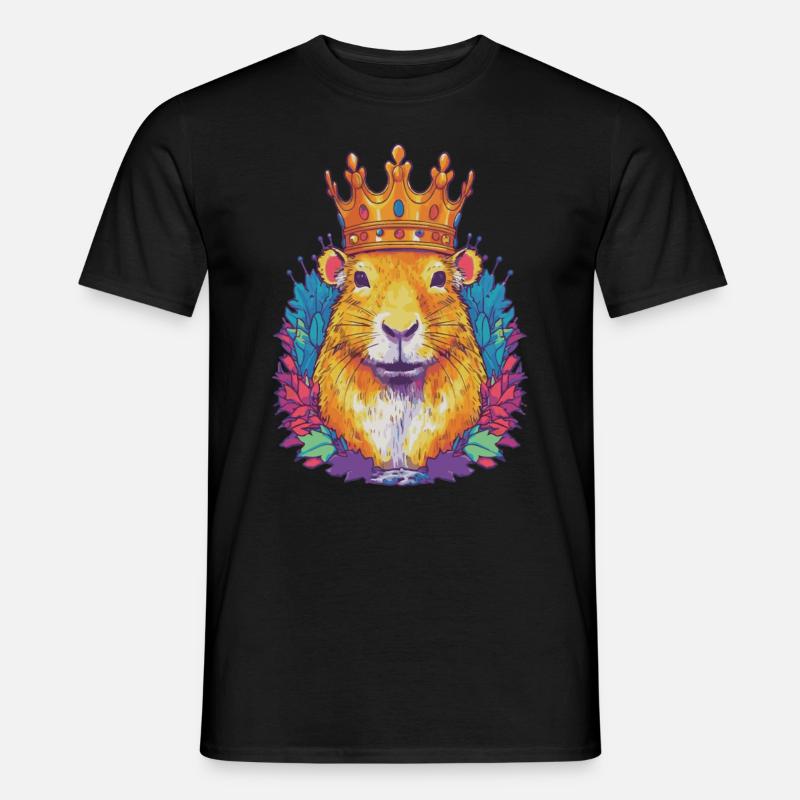Capybara with crown capybara - Men’s T-shirt - black