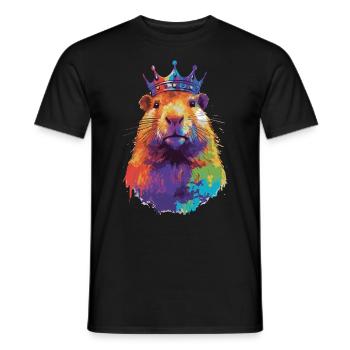 Capybara avec capybara couronne - T-shirt homme - noir - Devant - AI Model Male 178 light (178cm)