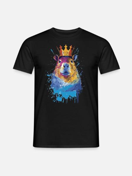 Capybara avec couronne capybara - T-shirt homme - noir