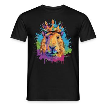 Capybara avec couronne capybara - T-shirt homme - noir - Devant - AI Model Male 178 light (178cm)