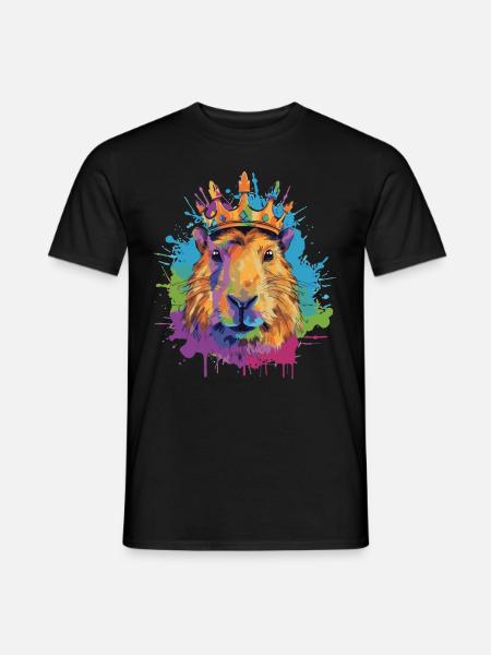 Capybara avec couronne capybara - T-shirt homme - noir