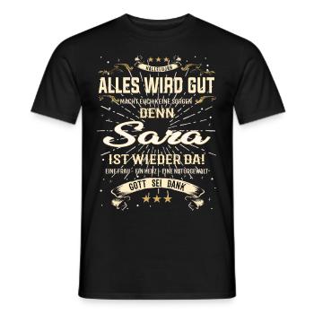 Sara Design - Alles wird gut - Männer T-Shirt - Schwarz - Vorne - AI Model Male 178 light (178cm)