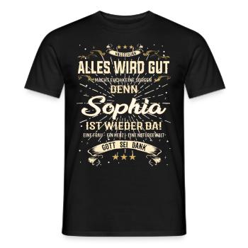 Sophia Design - Alles wird gut - Männer T-Shirt - Schwarz - Vorne - AI Model Male 178 light (178cm)
