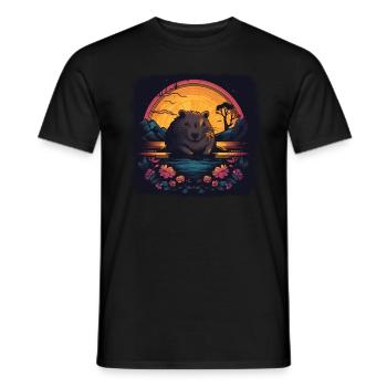 Capybara Cadeau Capybara - T-shirt homme - noir - Devant - AI Model Male 178 light (178cm)