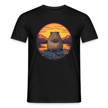 Capybara Cadeau Capybara - T-shirt homme - noir - Devant - AI Model Male 178 light (178cm)