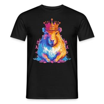 Capybara avec capybara couronne - T-shirt homme - noir - Devant - AI Model Male 178 light (178cm)