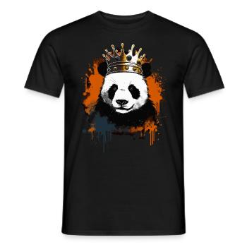 Panda With Crown - Men's T-Shirt - black - Front - AI Model Male 178 light (178cm)