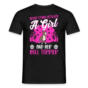 Bull Terrier Fille Miniature Bull Terrier - T-shirt homme - noir - Devant - AI Model Male 178 light (178cm)