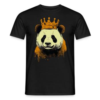 Panda With Crown - Men's T-Shirt - black - Front - AI Model Male 178 light (178cm)
