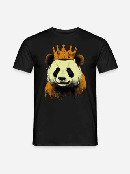 Panda With Crown - Men's T-Shirt - black