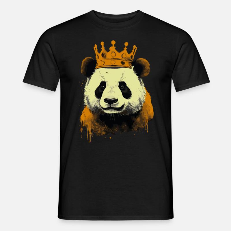 Panda With Crown - Men's T-Shirt - black