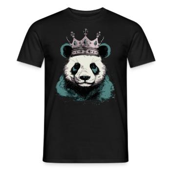 Panda With Crown - Men's T-Shirt - black - Front - AI Model Male 178 light (178cm)