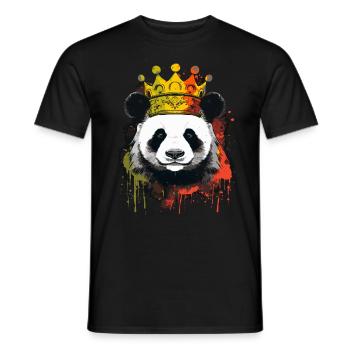 Panda With Crown - Men's T-Shirt - black - Front - AI Model Male 178 light (178cm)