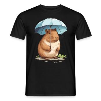 Capybara in Nature Wasserschwein - Männer T-Shirt - Schwarz - Vorne - AI Model Male 178 light (178cm)