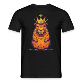 Capybara avec capybara couronne - T-shirt homme - noir - Devant - AI Model Male 178 light (178cm)