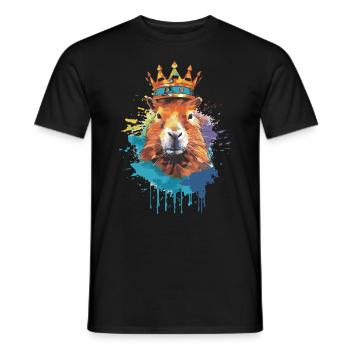 Capybara avec capybara couronne - T-shirt homme - noir - Devant - AI Model Male 178 light (178cm)