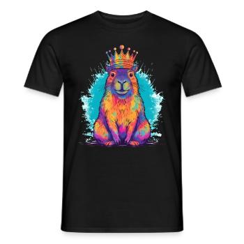 Capybara avec capybara couronne - T-shirt homme - noir - Devant - AI Model Male 178 light (178cm)