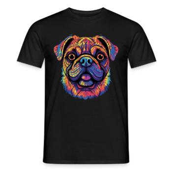 Mops Geschenk - Männer T-Shirt - Schwarz - Vorne - AI Model Male 178 light (178cm)