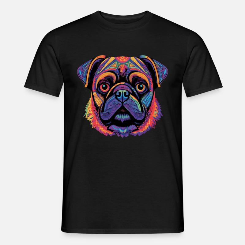 Mops Geschenk - Männer T-Shirt - Schwarz
