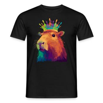 Capybara avec capybara couronne - T-shirt homme - noir - Devant - AI Model Male 178 light (178cm)