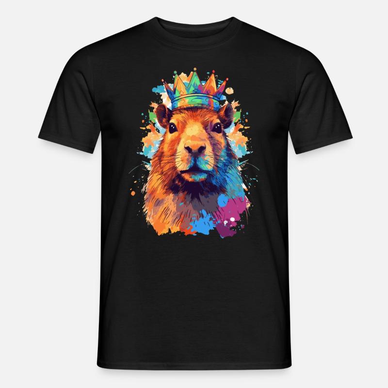 Capybara ja kruunu capybara - Miesten T-paita - musta