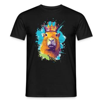 Capybara avec capybara couronne - T-shirt homme - noir - Devant - AI Model Male 178 light (178cm)