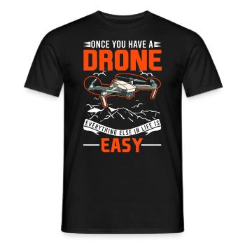 Drone Drone Pilot Quadcopter - T-shirt homme - noir - Devant - AI Model Male 178 light (178cm)