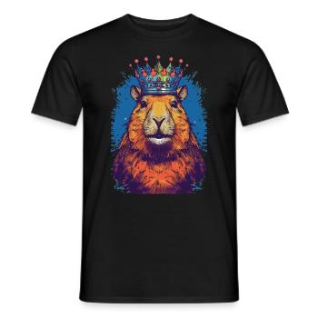 Capybara avec capybara couronne - T-shirt homme - noir - Devant - AI Model Male 178 light (178cm)