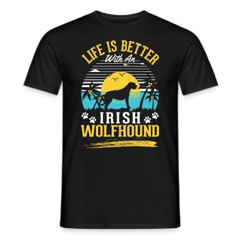 Irischer Wolfshund Irish Wolfhound - Männer T-Shirt - Schwarz - Vorne - AI Model Male 178 light (178cm)