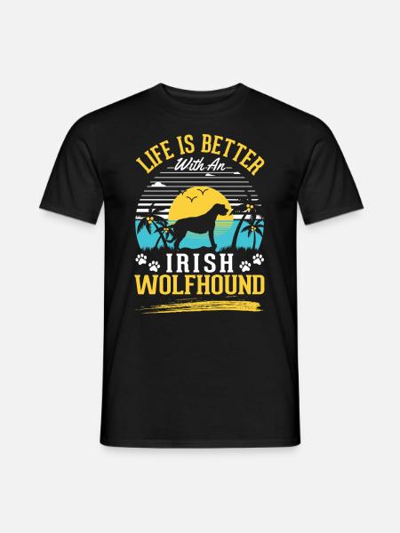 Irischer Wolfshund Irish Wolfhound - T-shirt homme - noir