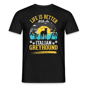 Cadeau de lévrier italien - T-shirt homme - noir - Devant - AI Model Male 178 light (178cm)