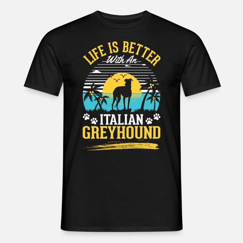 Italienischer Windhund Geschenk - Männer T-Shirt - Schwarz