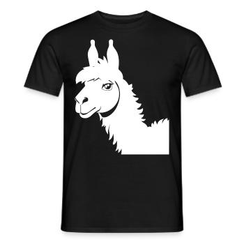 Lustige Lama-Silhouette Freche Spaß-Lamas - Männer T-Shirt - Schwarz - Vorne - AI Model Male 178 light (178cm)
