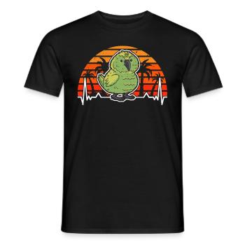 Kakapo Heartbeat Retro - Men's T-Shirt - black - Front - AI Model Male 178 light (178cm)