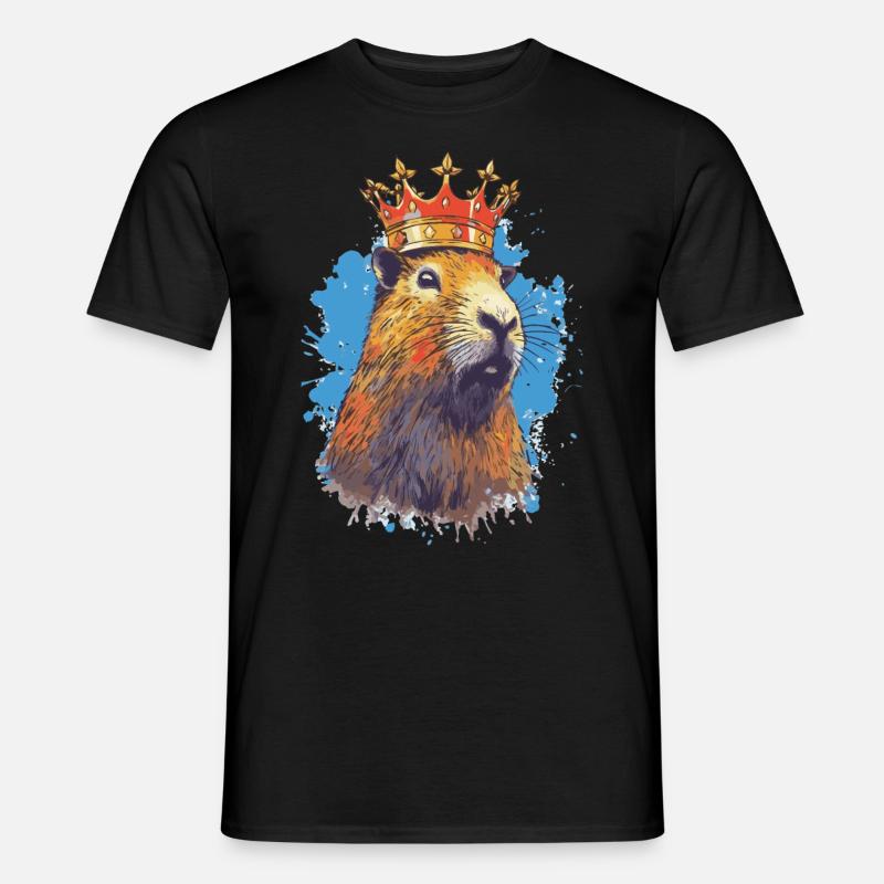 Capybara with crown capybara - Men’s T-shirt - black