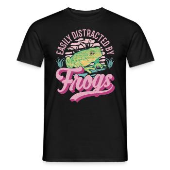 Easily distracted by Frogs Frosch - Männer T-Shirt - Schwarz - Vorne - AI Model Male 178 light (178cm)