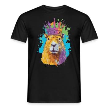 Capybara avec capybara couronne - T-shirt homme - noir - Devant - AI Model Male 178 light (178cm)