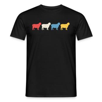 Retro Schaf Schaf T-Shirt - Männer T-Shirt - Schwarz - Vorne - AI Model Male 178 light (178cm)