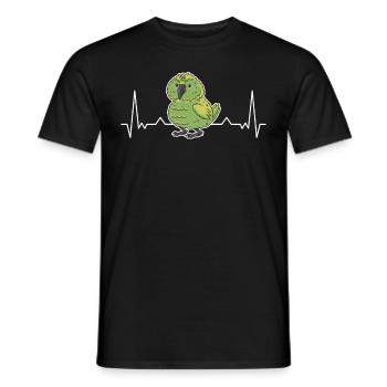 Kakapo Heartbeat Night Parrot - Men's T-Shirt - black - Front - AI Model Male 178 light (178cm)