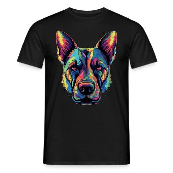 Berger belge malinois - T-shirt homme - noir - Devant - AI Model Male 178 light (178cm)