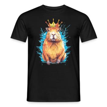 Capybara avec capybara couronne - T-shirt homme - noir - Devant - AI Model Male 178 light (178cm)