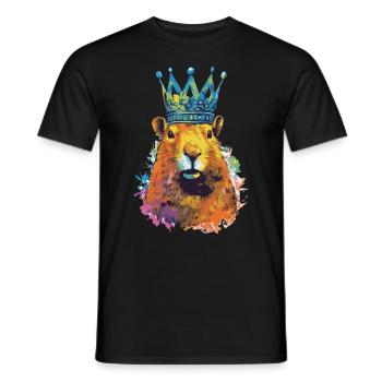 Capybara avec capybara couronne - T-shirt homme - noir - Devant - AI Model Male 178 light (178cm)