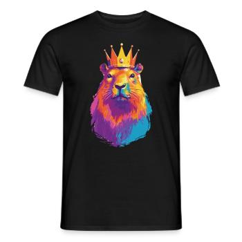 Capybara avec capybara couronne - T-shirt homme - noir - Devant - AI Model Male 178 light (178cm)