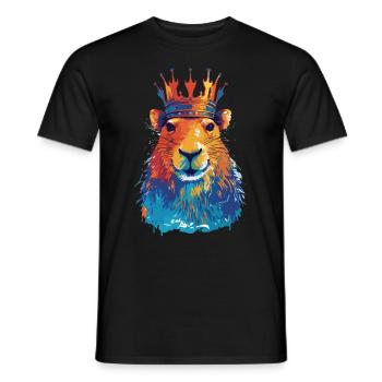 Capybara avec capybara couronne - T-shirt homme - noir - Devant - AI Model Male 178 light (178cm)