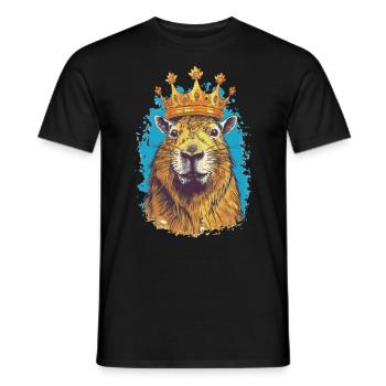 Capybara avec capybara couronne - T-shirt homme - noir - Devant - AI Model Male 178 light (178cm)