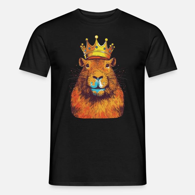 Capybara with crown capybara - Men’s T-shirt - black
