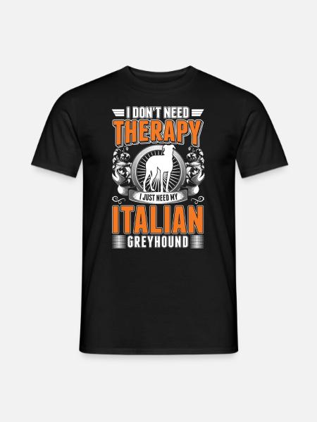 Italienischer Windhund Therapie - Männer T-Shirt - Schwarz
