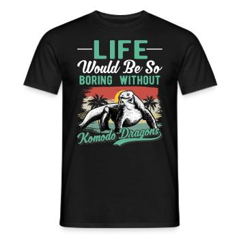 Komodowaran Waran Komododrache - Männer T-Shirt - Schwarz - Vorne - AI Model Male 178 light (178cm)